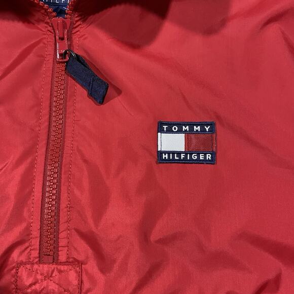 Vintage Tommy Hilfiger Jacket Mens XL Windbreaker Pullover Golf 1/4 ZipRed - Picture 2 of 10